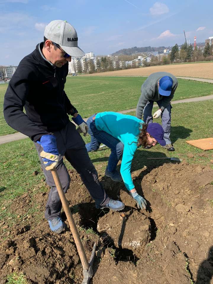 Entfernen des Betonsockels